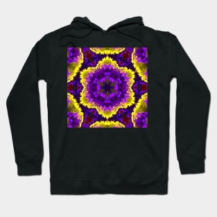 Psychedelic Mandala Flower Yellow and Purple Hoodie